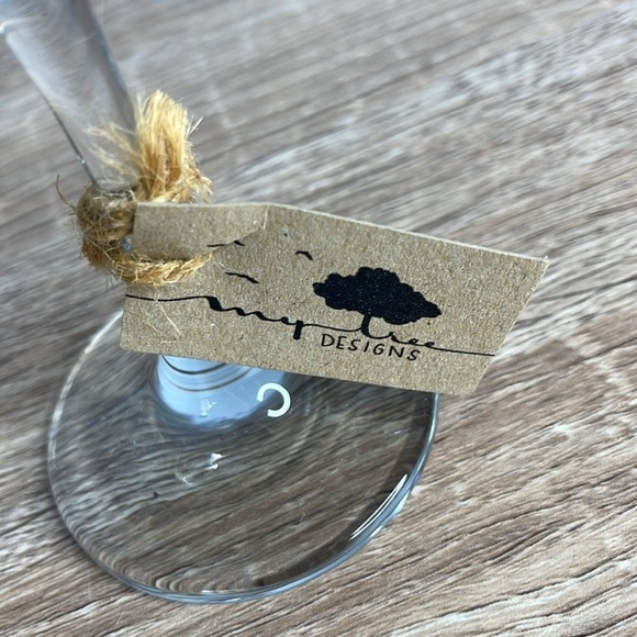 My Tree Design Jelly Bean Row Colorful Hand-Painted Wine Flute Glasses Set of 3 - Picture 3 of 6